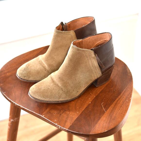 Madewell Cait Western Booties | Two-Tone Suede & Leather | Fall Cowgirl Chic - Picture 3 of 10
